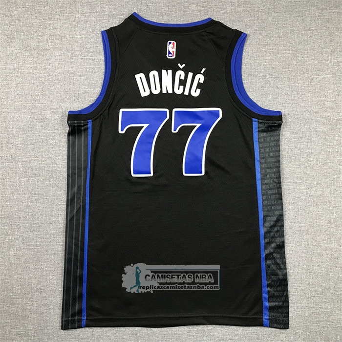 Camiseta Nino Dallas Mavericks Luka Doncic NO 77 Ciudad 2023-24 Azul